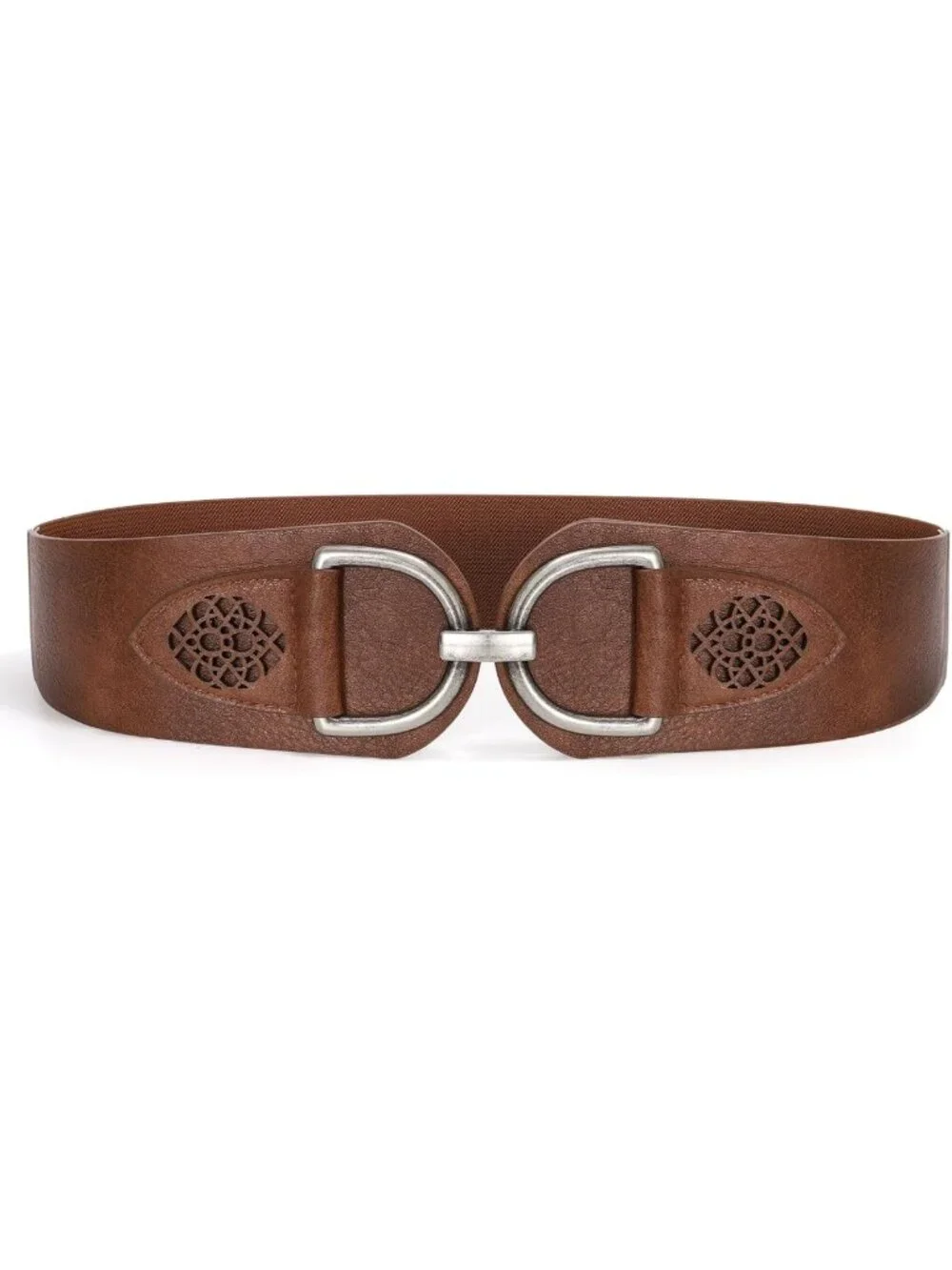 Vintage Stretchy Wide Belt with Chunky Buckle - Elastic Waist Accessory for